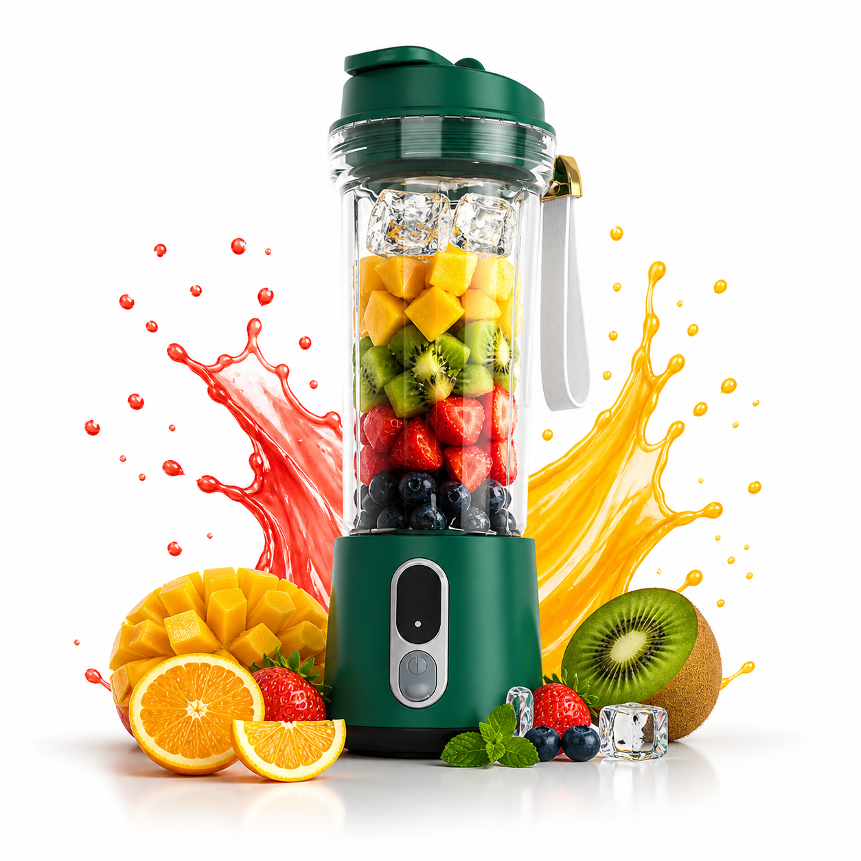 High power portable blender for crushing ice and frozen fruits easily